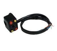 Interruptor de motocicleta, 1 paquete de interruptor indicador con faro y control de señal de giro para montaje de bocina, material ABS negro, uso en el manillar delantero