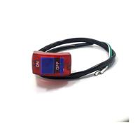 Interruptor De Motocicleta Interrupto Luz Intermitente Manillar Motocicleta Motocross ATV Universal 22 Mm Botón Encendido Apagado CC 12 V Cable Dos Núcleos(Red)