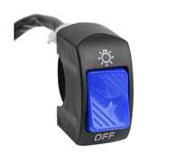Interruptor De Motocicleta Interruptor De Control Universal Manillar Motocicleta 7/8" Botón Encendido Apagado Con Funciones Faro Luz Señal Color Negro(Blue)