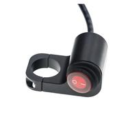 Interruptor De Motocicleta Interruptor De Manillar Para Luz ATV 12 V Aleación Aluminio CNC Con Botón LED Interruptores Impermeables(Red on-off)