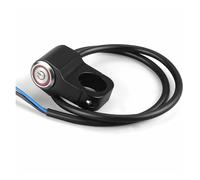 Interruptor De Motocicleta Interruptor Faro Manillar Motocicleta 22 Mm Y 7/8 Pulgadas Con Luz LED Roja/azul, Botón Momentáneo Antiniebla Resistente Al Agua(Blue)