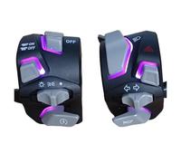 Interruptor De Motocicleta Interruptor Universal Manillar Motocicleta 7/8'' Y 22 Mm Luz Advertencia Faros Bocina Señal Giro Botón Arranque Apagado Con LED(PURPLE)