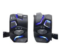 Interruptor De Motocicleta Interruptor Universal Manillar Motocicleta 7/8'' Y 22 Mm Luz Advertencia Faros Bocina Señal Giro Botón Arranque Apagado Con LED(Blue)