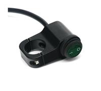 Interruptor De Motocicleta Interruptores Aleación Aluminio Para Motocicleta Resistentes Al Agua 7/8" 16 A 22 Mm Para Faros Delanteros 3 Cables Con Luz LED Roja(Black Case Green Led)