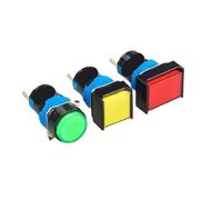 Interruptor de onda roja de 16mm, señal de alimentación LED, luz indicadora de plástico, rojo, verde, amarillo, azul, Circular Rectangular(White,SQUARE_CN STANDARD_16MM)