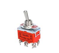 Interruptor de palanca, 15 A, 250 V, SPST, 2, 4, 6 terminales, encendido y apagado, tapa impermeable con bloqueo automático(E-TEN1121,10PCS)