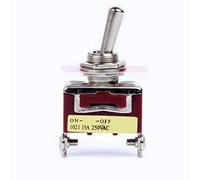 Interruptor de palanca 250V 15A ON/OFF 2 pines de hierro 2 posiciones Metal interruptor de palanca de balancín en miniatura E-TEN-1021 para vehículos marinos de camiones