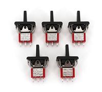 Interruptor de palanca, 5 piezas, serie SH T80-R, R8016A-P14, 3 pines, momentáneo, MOM-Off-MOM, interruptor basculante y paleta SPDT, control(Black)