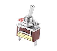 Interruptor de palanca, 5 pines, 2 pines, 2 posiciones, interruptor de palanca momentáneo, 15 A, 250 V, encendido/apagado, interruptor basculante de 12 mm, interruptor de botón de reinicio automático,