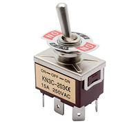 Interruptor de palanca - 5PCS Interruptor de palanca 15A 250VAC 6 pines 3 posiciones (Encendido)-Apagado-(Encendido) Interruptor basculante DPDT para una variedad de aplicaciones de montaje en panel