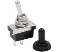 Interruptor de palanca con base de baquelita para aplicaciones automotrices SPST 12 V 25 A, terminales de conexión rápida de 6,3 mm, corte de panel de 12,2 mm, interruptor basculante de encendido y