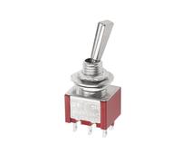 Interruptor de palanca de 3 posiciones, 2 posiciones, encendido/apagado, encendido, 6 A, 125 V CA, 3 A, 250 V CA, manija plana con enclavamiento for automóvil y camión(6P 11.7mm ON-OFF-ON)