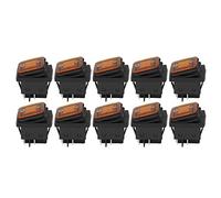 Interruptor de Palanca de Encendido y Apagado, AC 125V 250V Contacto Plateado 30A Interruptor Basculante de Aislamiento Eléctrico de 4 Pines para Barco (Naranja)