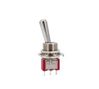 Interruptor de palanca de mango largo T80-T Z1 de 12 mm for montaje en panel, 5 A/125 V CA(T8014B ON-OFF-MOM)