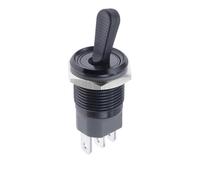 Interruptor de palanca de Metal de alta corriente, 16mm, 10A, encendido-apagado, pulsador impermeable, 2 posiciones, 1NO1NC, iluminado, rojo y verde(B No light,3PCS)