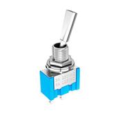 Interruptor de palanca DPDT SPST DPST 6A 125VAC 3A 250VAC con cerradura for coche o camión, manija plana, 10 unidades, 3 posiciones, 2 encendidos y apagados(ON OFF 2Pin)