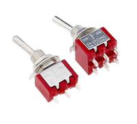 Interruptor de palanca en miniatura, unipolar, doble tiro, ON-OFF-ON/ON-ON, 120VAC, 6A, 1/4 pulgadas, 102, 103, 202, 203, 5 uds.(MTS-202)