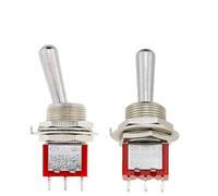Interruptor de palanca mini T80-T Z1 de mango largo grande de 12 mm, encendido-encendido, encendido-apagado-encendido, SPDT de 3 pines y 2/3 posiciones, 5 A, 125 V CA, 1 unidad(ON-OFF-ON)