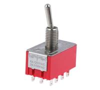 Interruptor de palanca miniatura MTS-403, 4 pines, 12 pines, encendido/apagado/encendido, 6 A/125 V, 2 A/250 V, MTS 403, 10 unidades