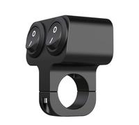 Interruptor de Palanca para Moto 22mm, Aleación de Aluminio, Doble Botón | Controla Dos Luces, Entrada 12 V, Corriente Menor de 10, Acabado Negro para Scooter y Accesorios 12 V