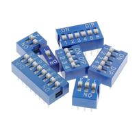 Interruptor de palanca rojo/azul, separación de 2,54 mm, DIP, selector de código, 1-12 pines, interruptor rápido, 10 unidades(3,10pcs 7p)