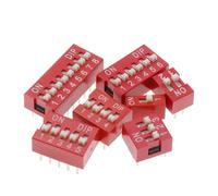 Interruptor de palanca rojo/azul, separación de 2,54 mm, DIP, selector de código, 1-12 pines, interruptor rápido, 10 unidades(8,10pcs 8p)