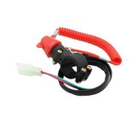 Interruptor de parada de 22 mm y conteación compatible con scooter motocicleta ATV Dirt Bike Quad Moto(Red)