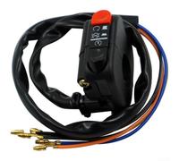 Interruptor de parada de arranque para manillar de motocicleta de 7/8 pulgadas con botón lateral derecho y soporte, compatible con la mayoría de motocicletas (negro)