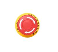 Interruptor de parada de emergencia de plástico de 22 mm con terminal de 3 pines y cabeza redonda de color rojo (PB223WY-11TS/R/IP65 con círculo de advertencia)