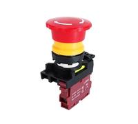 Interruptor de parada de emergencia LA36M de 22 mm, pulsador bloqueable, 12 V, 24 V, 220 V, 10 A, 1 NC, 2 NC, con cabezal tipo hongo rojo(Without Light,1NC,AC220-380v)