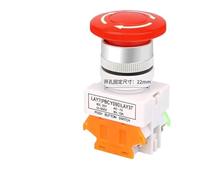 Interruptor de parada de emergencia Y090-11ZS, 1 unidad, LAY37, LAY7, PBC, con cabezal tipo hongo y autobloqueo de 10 A, orificio de 22 mm y 30 mm, Y090, 1 NA, 1 NC.(Hole 30mm,Y090-11ZS - 1pcs)