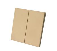 Interruptor de pared empotrado de 2 módulo, interruptor simple, diseño plano sin marco Dorado ABS 10A 250V - Para hogar y oficina - WESA