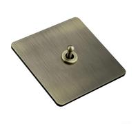 Interruptor de pared ignífugo tipo 86 en acero inoxidable, retro para palanca basculante diseño para uso comercial residencial, acabado de panel de bronce (1)