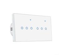 Interruptor de pared inteligente WiFi de 5/6/8 bandas, panel táctil, aplicación de control remoto de vidrio, compatible con Smart Life para iluminación de hogares (wifi6)