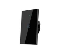 Interruptor de pared inteligente WiFi RF433 1, 2 y 3 entradas, sin cable neutro, sensor táctil, interruptores luz LED(662WIFI-BLACK-01)