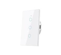 Interruptor de pared inteligente WiFi RF433 1, 2 y 3 entradas, sin cable neutro, sensor táctil, interruptores luz LED(662WIFI-WHITE-03)