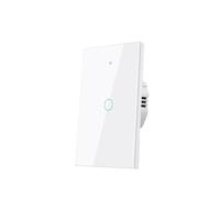 Interruptor de pared inteligente WiFi RF433 1, 2 y 3 entradas, sin cable neutro, sensor táctil, interruptores luz LED(662WIFI-WHITE-01)