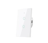 Interruptor de pared inteligente WiFi RF433 1, 2 y 3 entradas, sin cable neutro, sensor táctil, interruptores luz LED(662WIFI-WHITE-02)