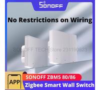 SONOFF ZBM5 80/86 tipo Zigbee interruptor de pared inteligente compatible con sin cable neutro y neutro modo de relé de separación funciona con el asistente doméstico ZBM5-3C-80W