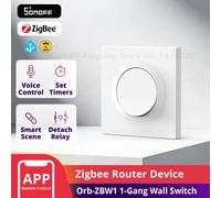Interruptor de Pared Inteligente Zigbee SONOFF ZBMINIR2-E Orb-ZBW1, Compatible con Zigbee 3.0, Diseño Compacto para Empotrar en Pared, Expansión de Red Zigbee Mesh