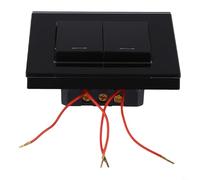 Interruptor de pared oculto de 82 mm, panel de interruptor de pared de vidrio templado con doble control y función de brillo en la oscuridad para dormitorio, sala de estar (negro)