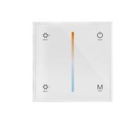 Interruptor de pared regulador de intensidad LED controlador de montaje en pared cubierta de vidrio panel táctil adecuado for CC 12 V-24 V(CCT White Panel)