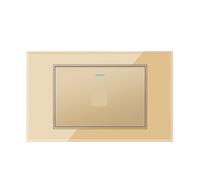 Interruptor de pared vidrio y panel enchufe para timbre, 118 × 72 mm, control manual, diseño moderno para interior del hogar(Gold doorbell)