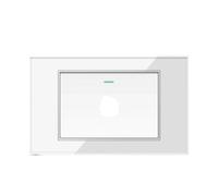 Interruptor de pared vidrio y panel enchufe para timbre, 118 × 72 mm, control manual, diseño moderno para interior del hogar(White doorbell)