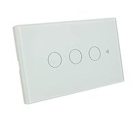 Interruptor de pared WiFi 3 en 1 WiFi 2.4G + RF 433 MHz + botón táctil, compatible con Amazon Alexa y Google Home, panel inteligente para caja 503 italiana (blanco, 3 teclas táctiles)