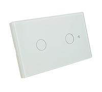 Interruptor de pared WiFi 3 en 1 WiFi 2.4G + RF 433 MHz + botón táctil, compatible con Amazon Alexa y Google Home, panel inteligente para caja 503 italiana (blanco, 2 teclas táctiles)