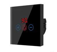 Interruptor de pared WiFi de 4400 W para calentador de agua y aire acondicionado, control de voz con Alexa o Google Assistant, monitoreo de energía, seguridad de bloqueo infantil (negro)
