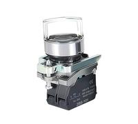 Interruptor de perilla de reinicio automático XB4, 2 marchas, 3 botones mecánicos normalmente abiertos y cerrados, soporte de lámpara LED de bloqueo automático(WHITE,2 GEAR_1NO_110 V)