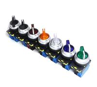 Interruptor De Perilla Giratoria Selector LA36M De 30mm, Autobloqueo Momentáneo, 12v, 24v, 220v, 2/3 Posiciones, Interruptor De Arranque Y Parada Con Luz LED, 1 Uds.(Yellow LED)