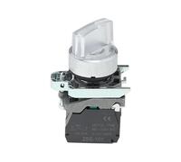 Interruptor de perilla iluminado XB4, 2 marchas, 3 marchas, normalmente abierto, normalmente cerrado, interruptor de botón mecánico, portalámparas LED con autobloqueo(White,24V_1NO_2 GEAR)